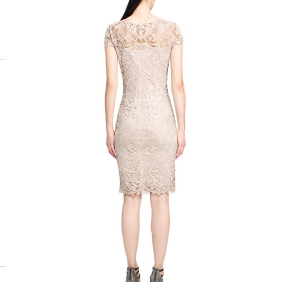 Tadashi Shoji Corded Embroidery on Tulle Cap Sleeve Dress - Size 14 EUC - Picture 5 of 7